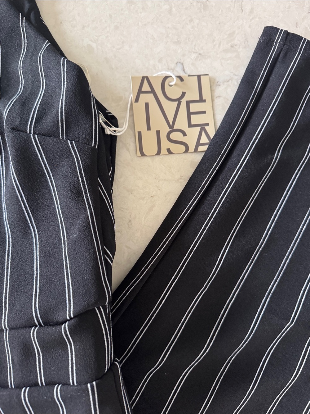 NWT Active USA Black and White Striped Maxi Dress - Picture 10 of 10